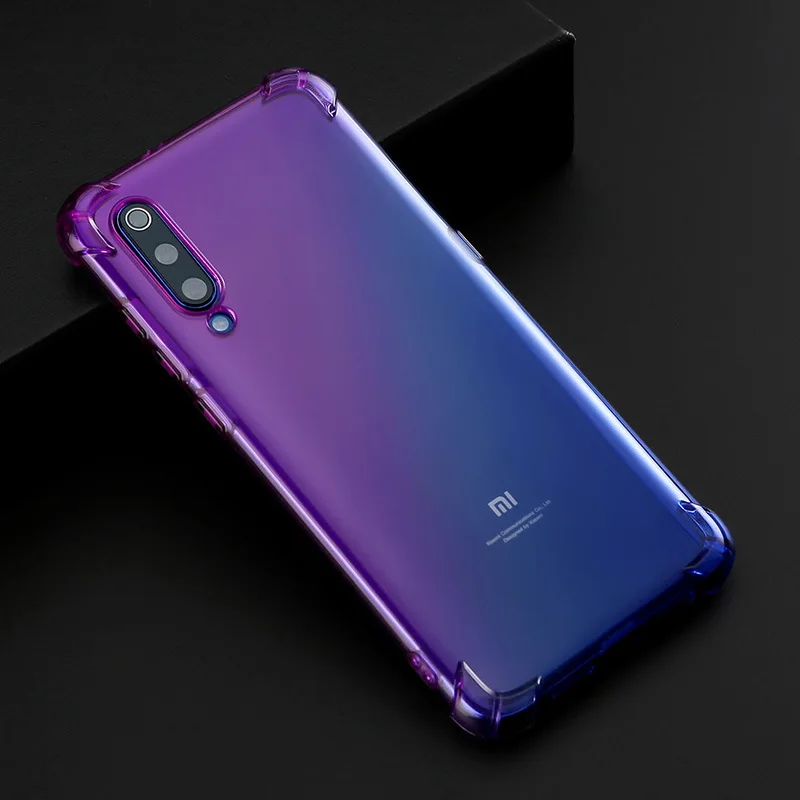 Прозрачный мягкий чехол с градиентом для Xiaomi Mi 9T Pro 9 SE Redmi K20 Note 7 6 GO чехлы воздушной