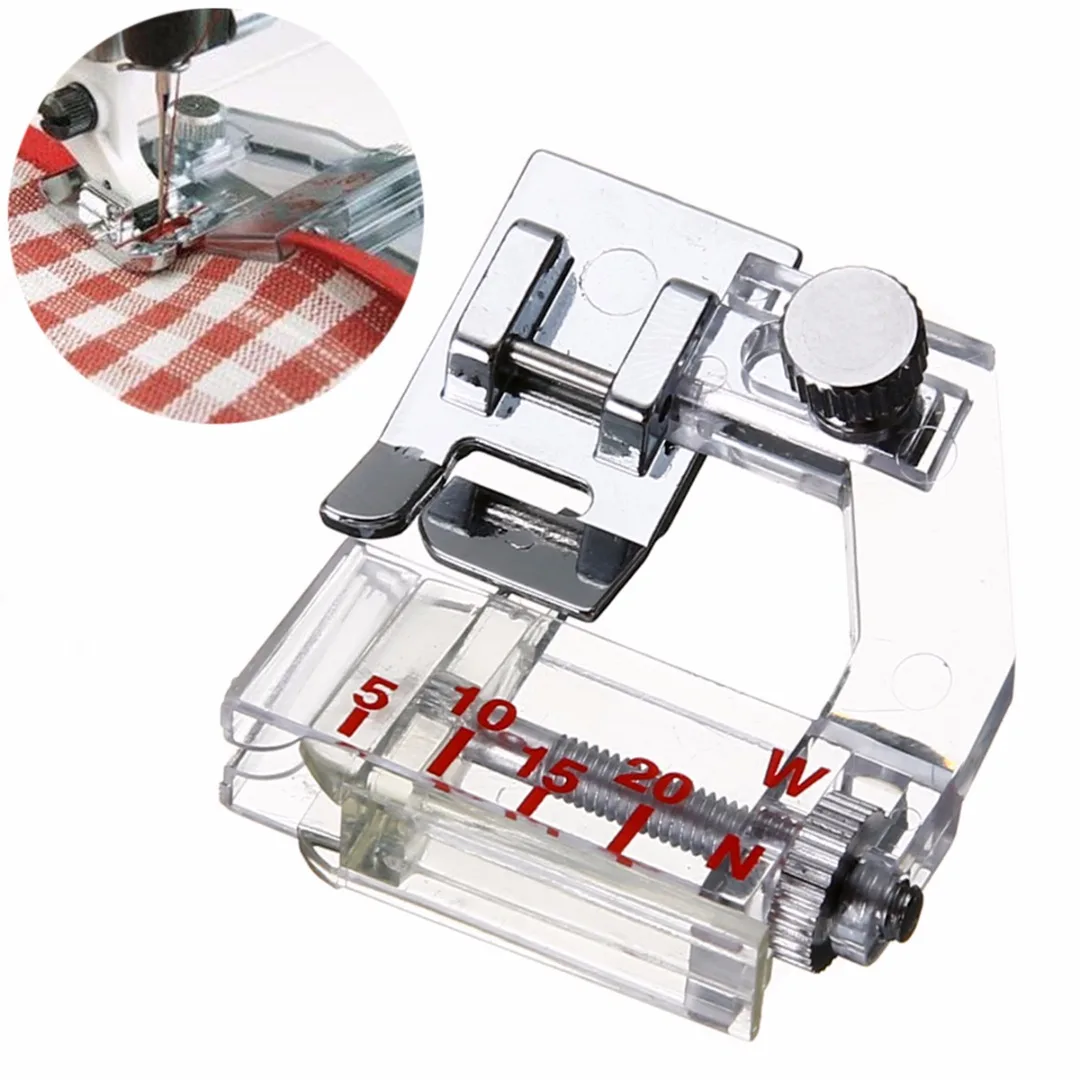 

1pc Snap On Bias Tape Binding Foot Adjustable Binder Feet Mayitr Sewing Machine Accessory For Brother Useful Sewing Tools