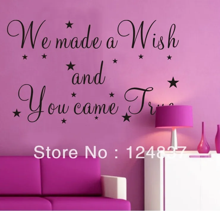 we made a wish Wall Sticker kids room decoration wallpaper removable