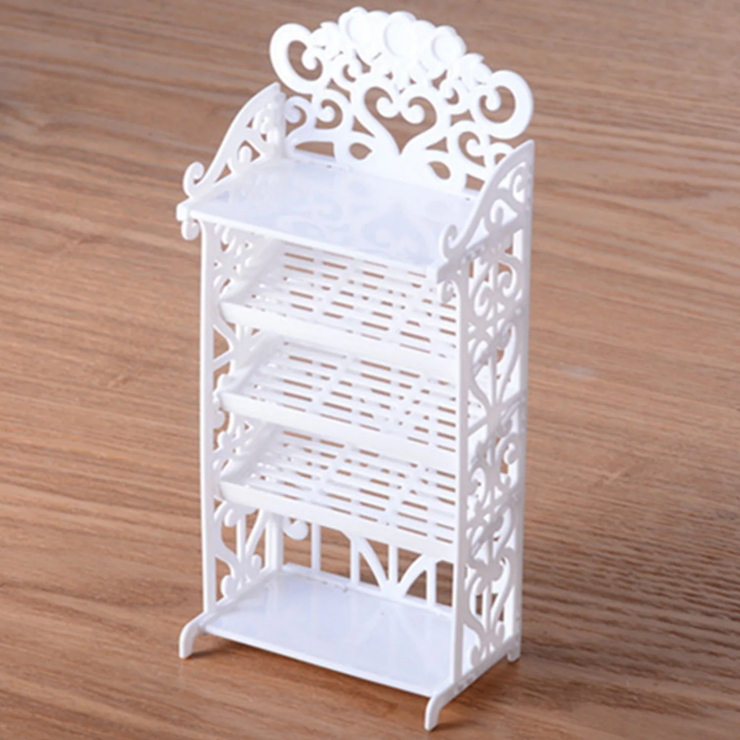 Kids 1PCS DIY White Hollow out Shoes Rack Cabinet 20Pairs High Heel Sandal Shoes Dollhouse Furniture Accessories for Barbie Toy