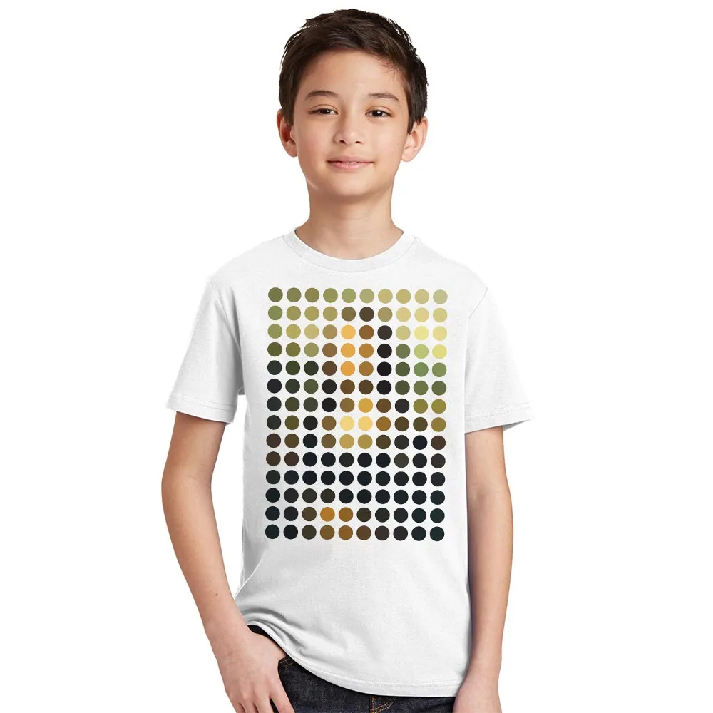 

New Arrivals Fashion Mona Lisa Remix Design Children's T Shirt Boys Hipster Cool Tops Girls Casual T-shirt Kids 3 4 5 6 8 10 12Y