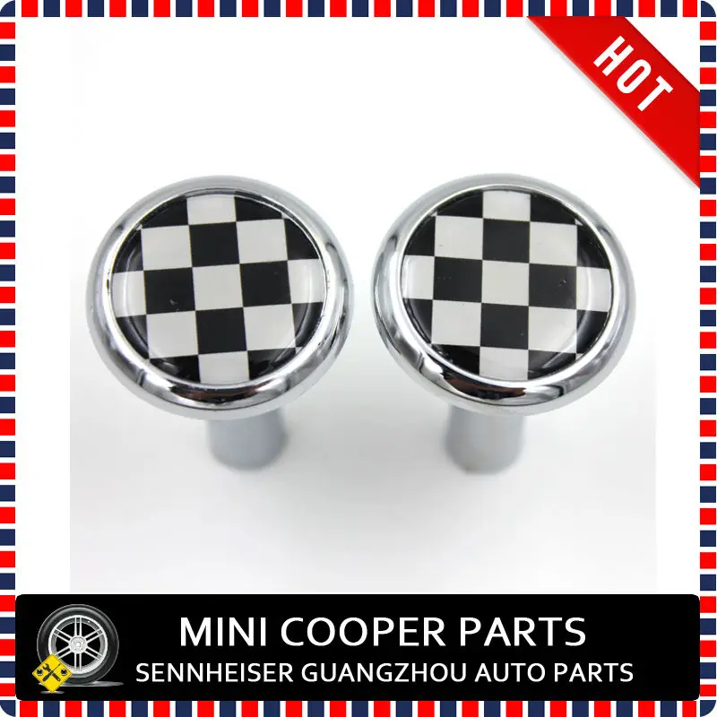 Mini Cooper Chrome Door Lock Chequred Style