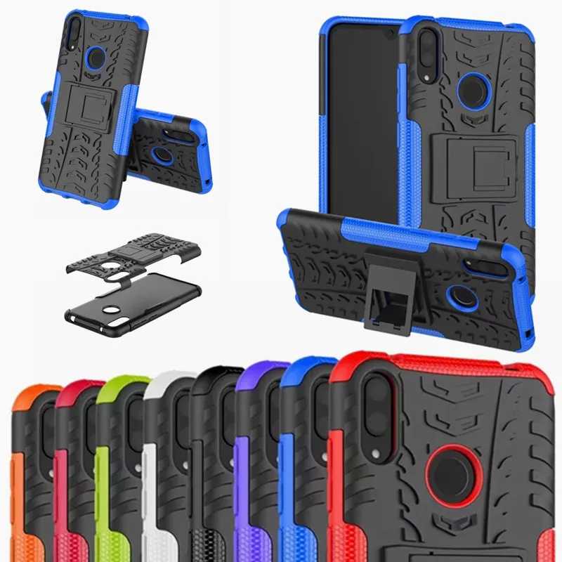 

Rubber Armor Case For Huawei Y7 Pro 2019 P Smart Plus Nova 3i 4 Y5 Y6 Prime 2018 Honor 9 Lite 6X 8X 8C Hybrid Stand Hard Cover