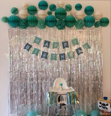 

Free Shipping Tiffany Blue Inspired Baby Boy First Year Birthday Party Decorated Stuffs For Whole Set As The Picture Shown