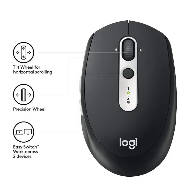 Беспроводная Bluetooth мышь logitech M590 Mute 1000 dpi, 7 клавиш, оптическая Бесшумная компьютерная мышь для настольного ПК