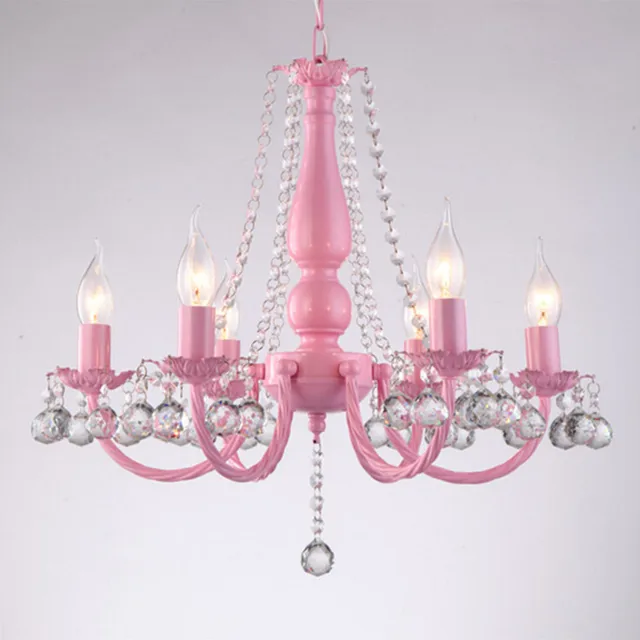 Lovely Kid Style 6 Bulb Chandelier Light Milk White And Pink Lamp Lovely Kid Style 6 Bulb Chandelier Light Milk White And Pink Lamp K9 A