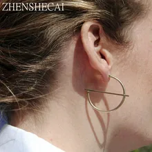 Otwarte koło ucha spinki do mankietów kobiet złoto srebro duży wisior na kolczyki dla kobiet dziewczyny moda biżuteria(China)