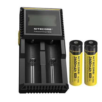 NITECORE D2 Digi зарядное устройство ЖК-экран зарядное устройство+ NITECORE 3500 мАч 3200 мАч 2600 мАч 2300 мАч NL166 NL147 аккумуляторные батареи - Цвет: D2 2 x NL1826