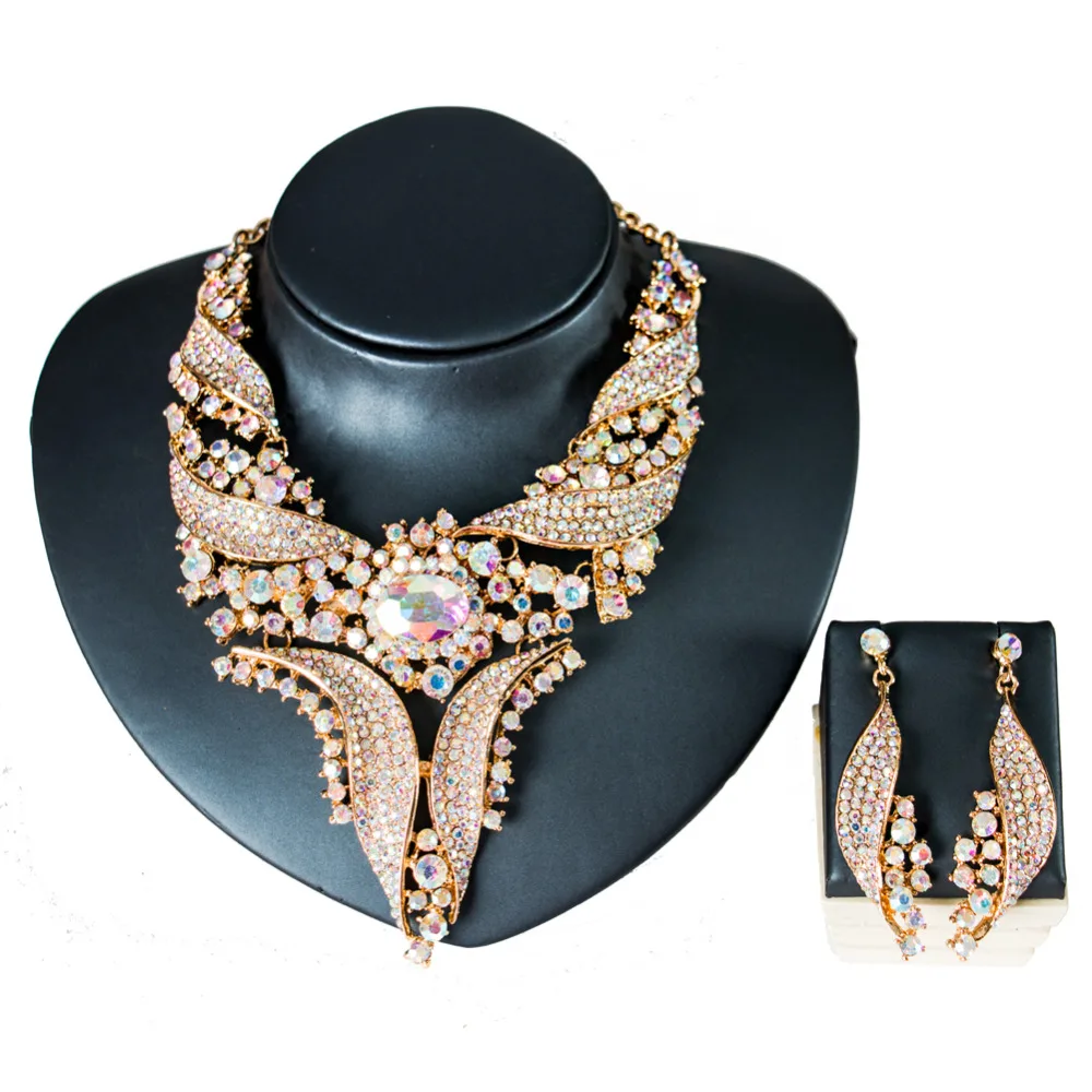 LAN PALACE новинка 2019 эффектный комплект ювелирных изделий африканские бусы ожерелье