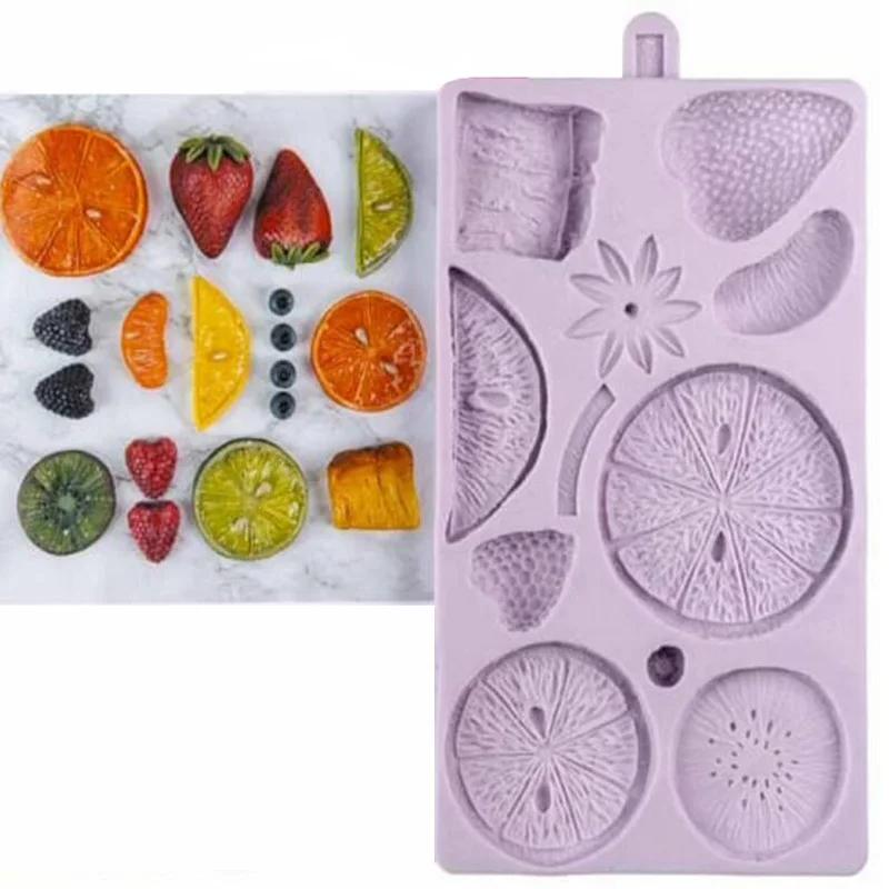

Aouke Fruit, lemon,orange Strawberry silicone mold fondant cake mold chocolate fudge utensils kitchen baking mold A106