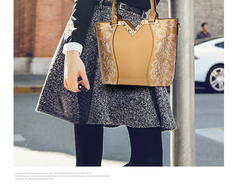Drop Shipping Luxury Beautiful Business Ladies Handbag Floral Diamonds Women Handbag Top Quality Classic Shoulder Bag Sac A Main