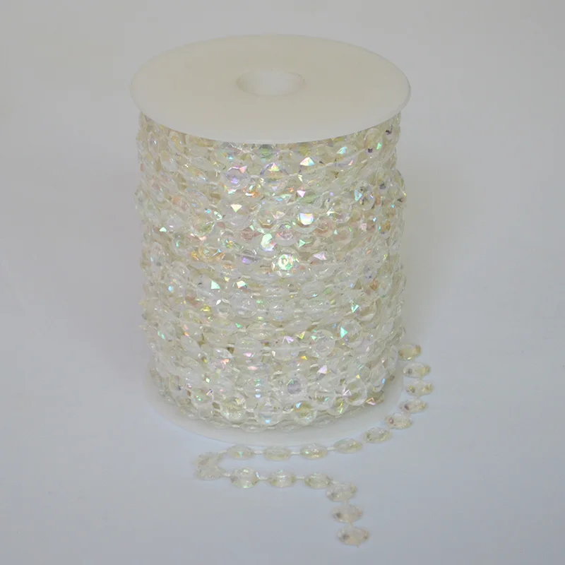 3 м 10 мм белые прозрачные Восьмиугольные бусины акриловые украшения для