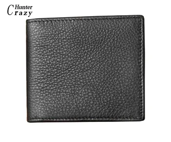 

Mens Vintage Premium Leather Wallet Short Bifold Black Cowhide Card Holder Cion