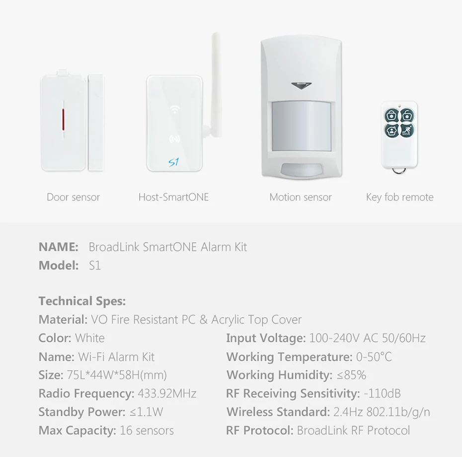 Broadlink S1 S1C комплект домашней автоматизации системы охранной сигнализации детектор SmartOne дверной датчик дистанционного управления IOS Android
