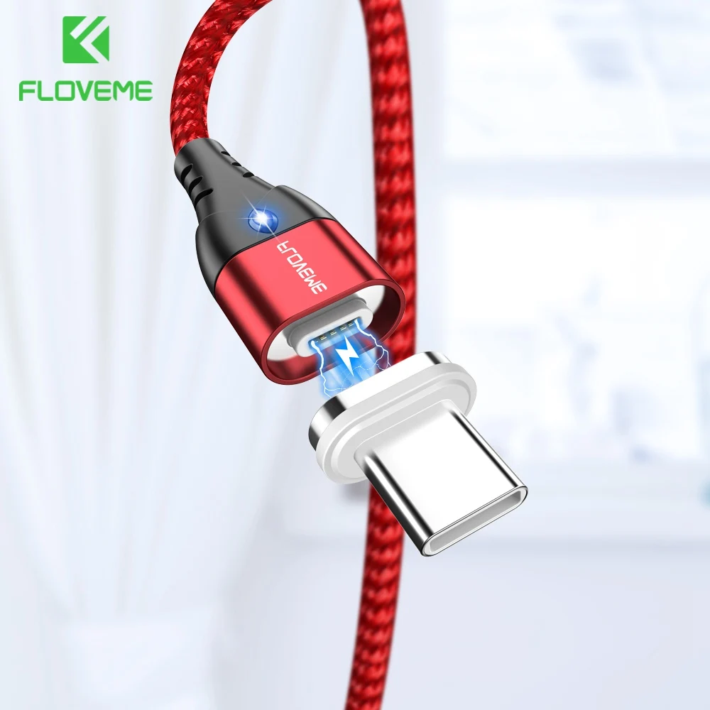 

FLOVEME Magnetic USB Type C Cable For Samsung S9 S8 Plus 3A Fast Charging Lighting Phone Cable Magnet USB C DataTransfer Cables