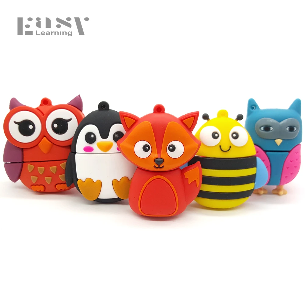 Cartoon Pig Pen Drive 4GB 8GB 16GB 32GB 64GB For Minions Zoo Animals USB Flash Drives Pendrive Toys Gifts