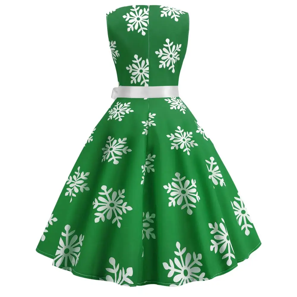 2019 new party sexy Christmas hot style Hepburn wind restoring ancient ways S waist sends ribbons sleeveless bodycon dress