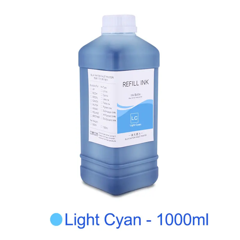 1000ml/Bottle For HP 70 72 Pigment Ink For HP T610 T620 T770 T790 T795 T1100 T1120 T1200 T1300 T2300 Z2100 Z3100 Z3200 Z5400 - Цвет: 1 PCS - Light Cyan