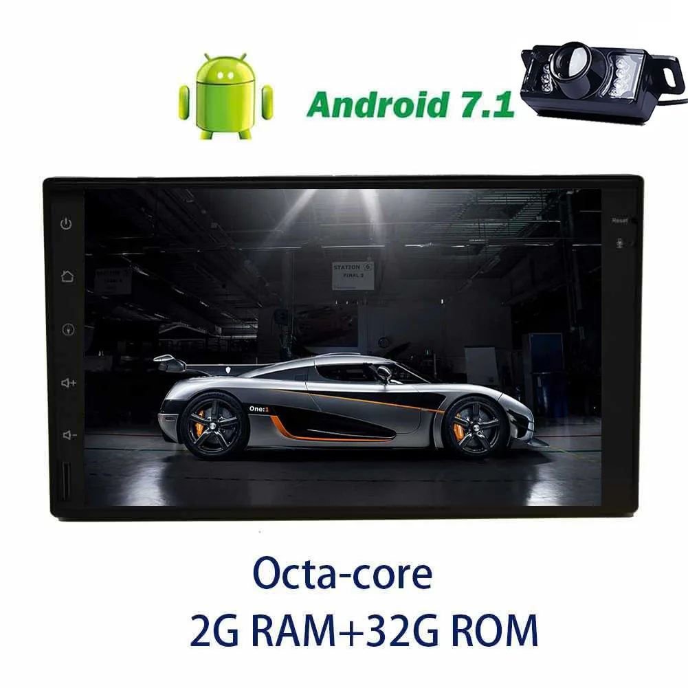 

EinCar Android 7.1 Car Stereo 2GB +32GB Octa Core Double 2 Din Autoradio Car Radio Stereo GPS Navigator Touch Bluetooth + Camera