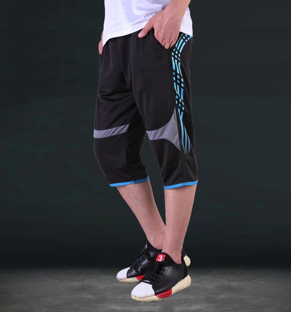 Summer Men Soccer Training Pants Quick Dry Football Cropped 3/4 Pant