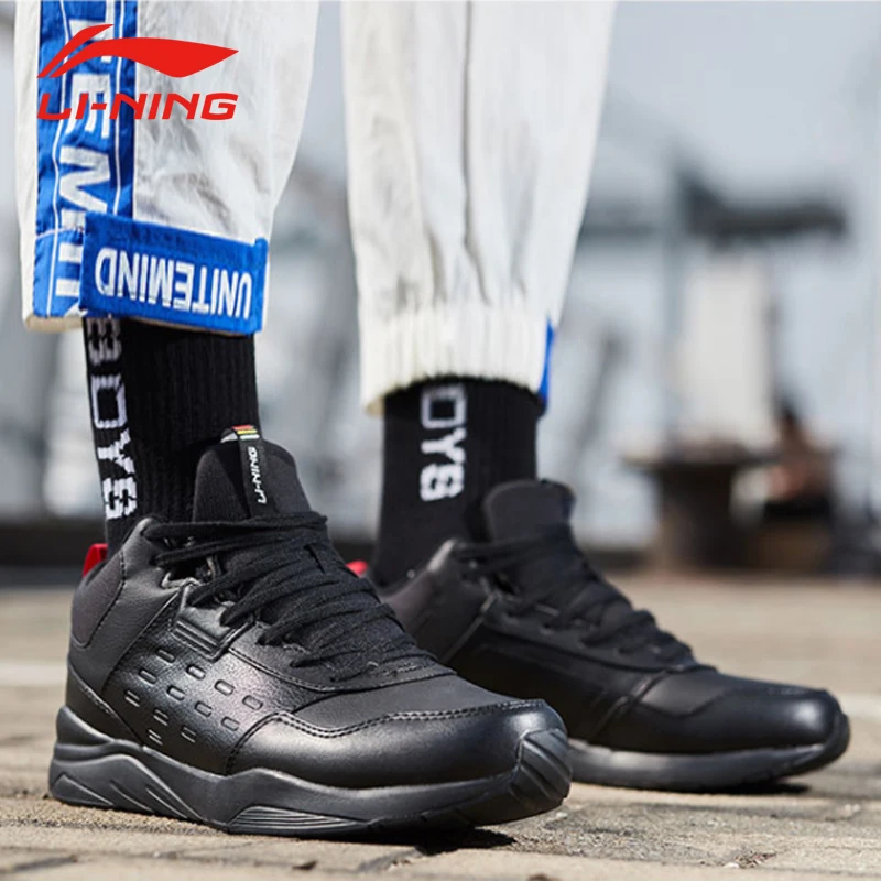 Li-Ning Men LN DEFENDER Walking Shoes Warm Fleece Wearable Breathable LiNing Comfort Sport Shoes Classic Sneakers AGCN123 YXB234