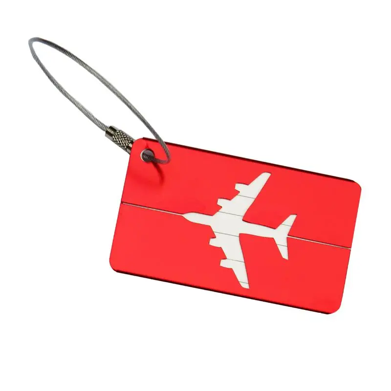 Модный багажный ярлык на лямках для путешествий, Алюминиевая бирка для багажа, багажная карточка, чемодан, багажная бирка, Прямая поставка - Цвет: Red