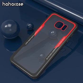 

500pcs Luxury Back Acrylic Protective TPU Frame Case For Samsung Galaxy S10 E S9 S8 Plus Note 9 8 Dust Plug Anti-Scratch Cover