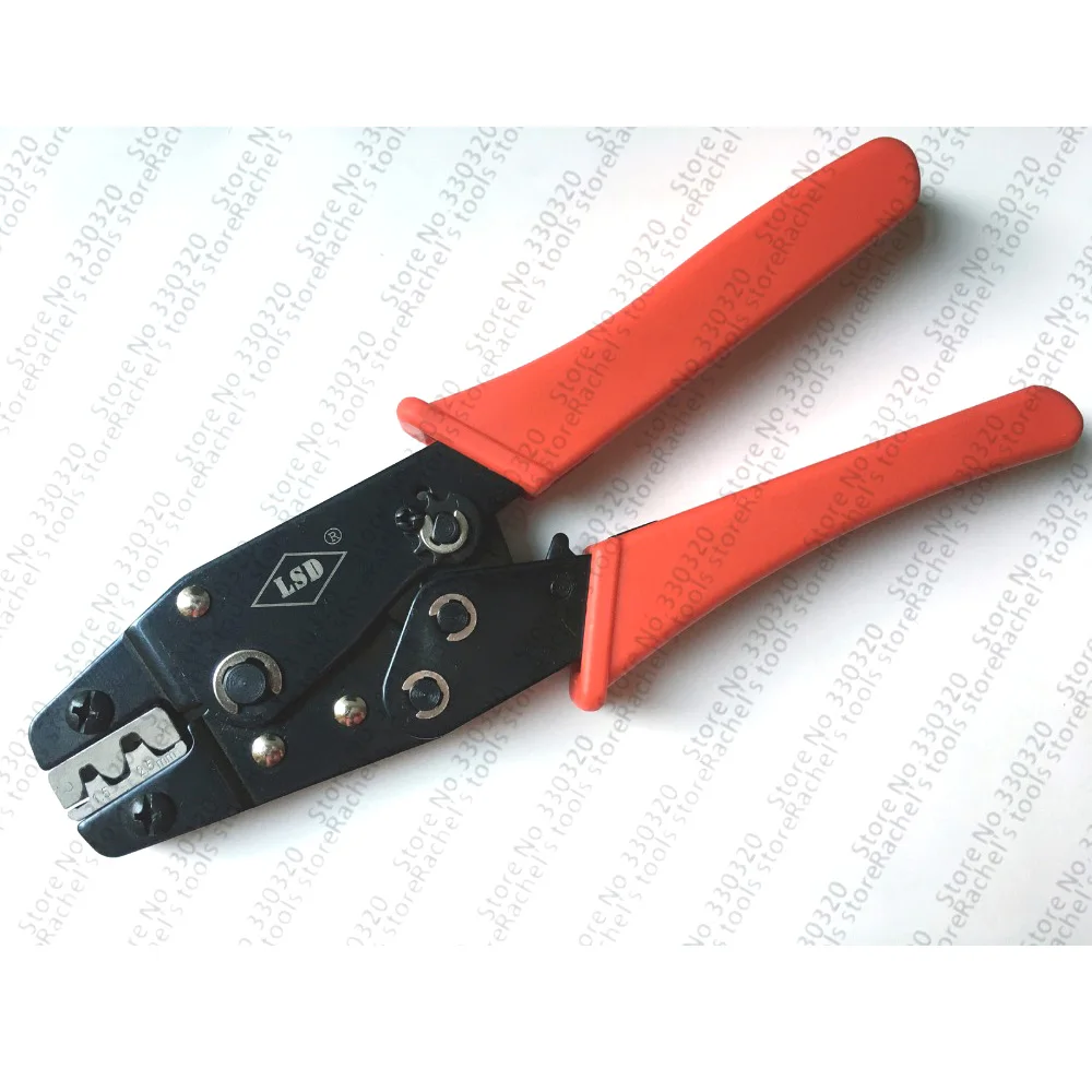 

HS-02B Hand ratchet style Pin Crimping Pliers tool for non-insulated open plug-type terminals crimp capacity 0.5-2.5mm2
