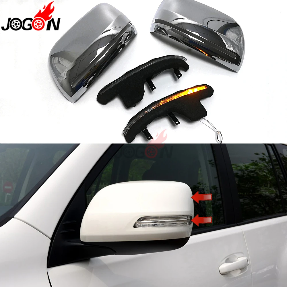 

For Toyota Land Cruiser Prado FJ150 2010 - 2019 LED Dynamic Turn Signal Light Indicator & Side Wing Rearview Mirror Cover Shell