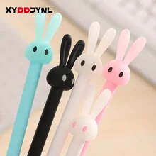 2 X милые Kawaii длинные уши кроликов Мультфильм Пластиковая гелевая ручка с креативным дизайном для девочек студенческий подарок Канцтовары офисный школьный принадлежности