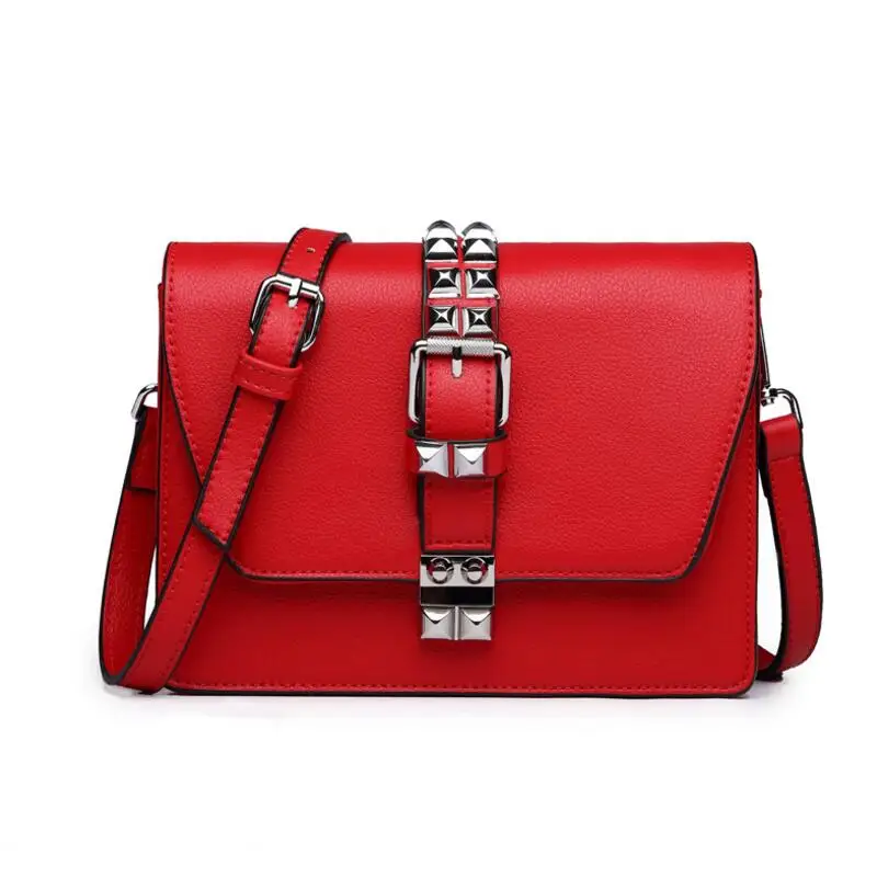 

Z.L.D. ladies rivet womens bags messenger fashion women's small bag lock ladies shoulder bag Simple red womens Crossbody Bag
