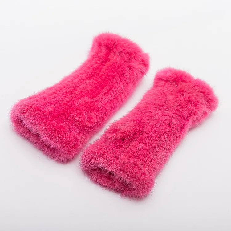 Luxury good quality Winter mink fur gloves for women Knitted Mink Fur Fingerless Genuine Gloves 2017 New Wome (5)