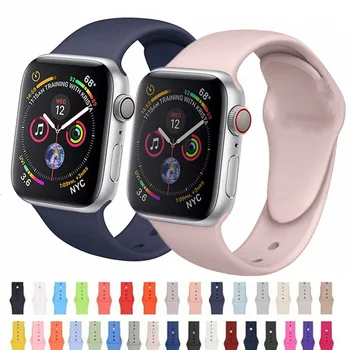 

Soft Silicone Replacement Sport Band For Apple Watch 42mm 38mm 40mm 44mm Wrist Bracelet Strap For iWatch Series 1 2 3 4 Straps