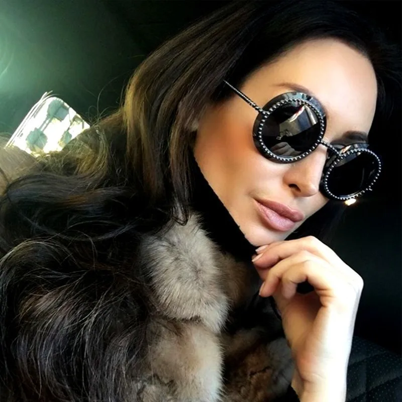 Round Metal Gear Sunglasses Women Men Brand Designer Eyewear Diamond Alloy Frame Fashion Sun Glasses Oculos Vintage De Sol UV400