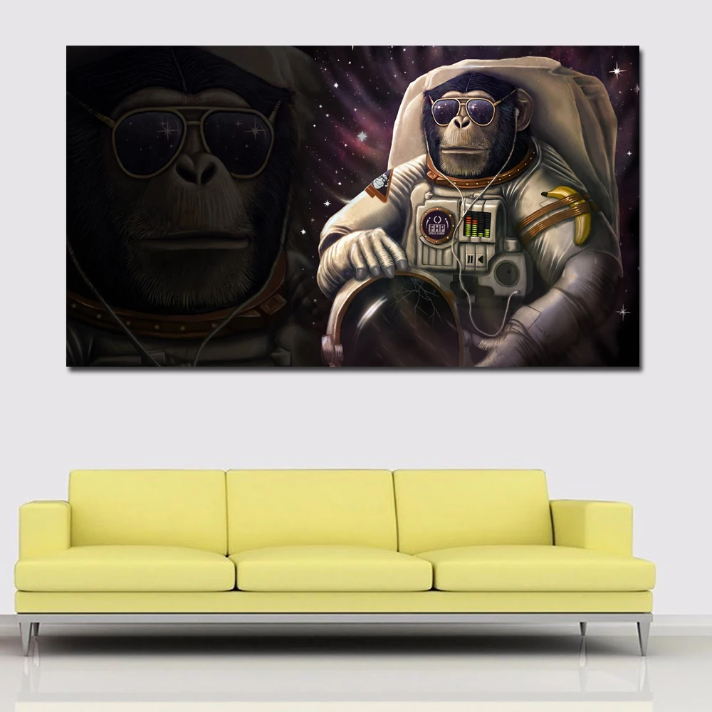 

Unframed Modern Art Cute Painting Print Canvas Picture Home Wall Room Decoration Monkey With Space Suit Canvas Print Painting