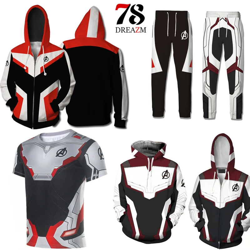 Quantum Realm Hoodie sweatshirt Zipper Iron Man Avengers Endgame Men Superhero male hip hop Man/women Jacket cosplay Costume