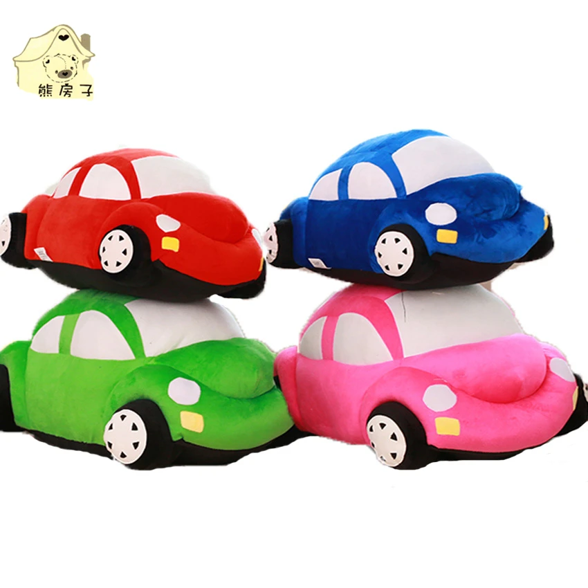 Lovely Car Shape Dog Plush Toys Soft Cotton Stuffed Pet Toys 4 colors