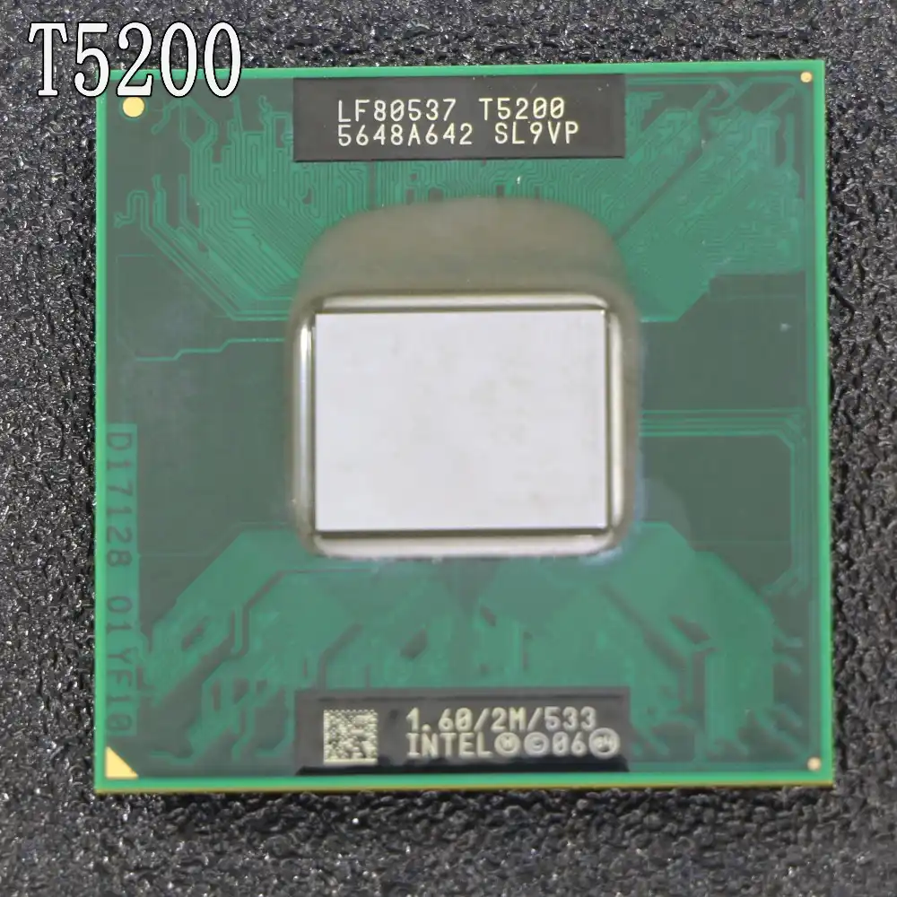 Оригинальный процессор Intel Core Duo T5200 (2 Мб кэш-памяти, 1,6 ГГц, 533 МГц FSB), двухъядерный процессор ноутбука для 943 чипсета - изображение