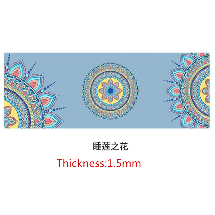 1830*680*1,5 мм натуральный резиновый замшевый коврик для занятий йогой, нескользящий ковер, Экологичный коврик для фитнеса и гимнастики - Цвет: CB454 lotus 1.5mm