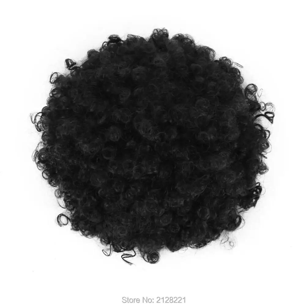 High Puff Afro Curly Ponytail Drawstring Short Afro Kinky Curly Pony Tail Clip in on Synthetic Curly Hair Bun Made of Kanekalon  (6)
