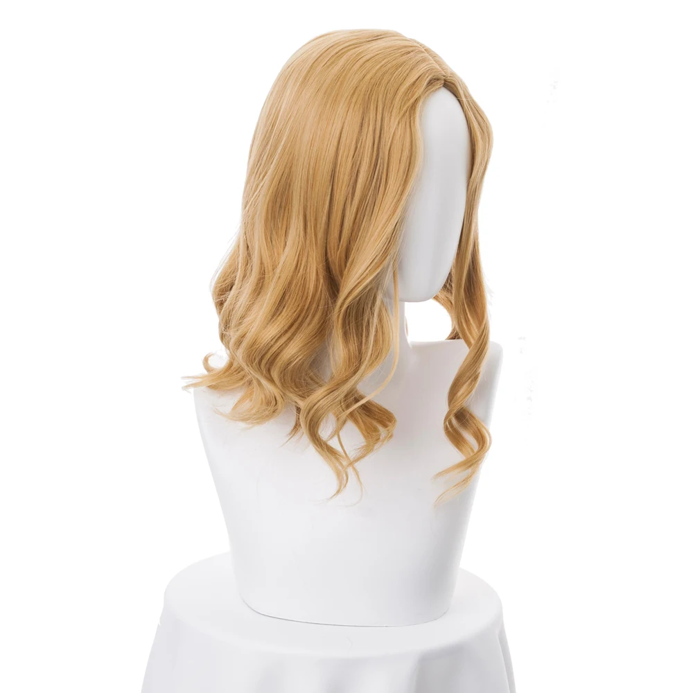 Женский парик из фильма Капитан Marvel Coplay, для женщин, Карол Дэнверс, блонд, волнистые волосы, золотой парик для косплея