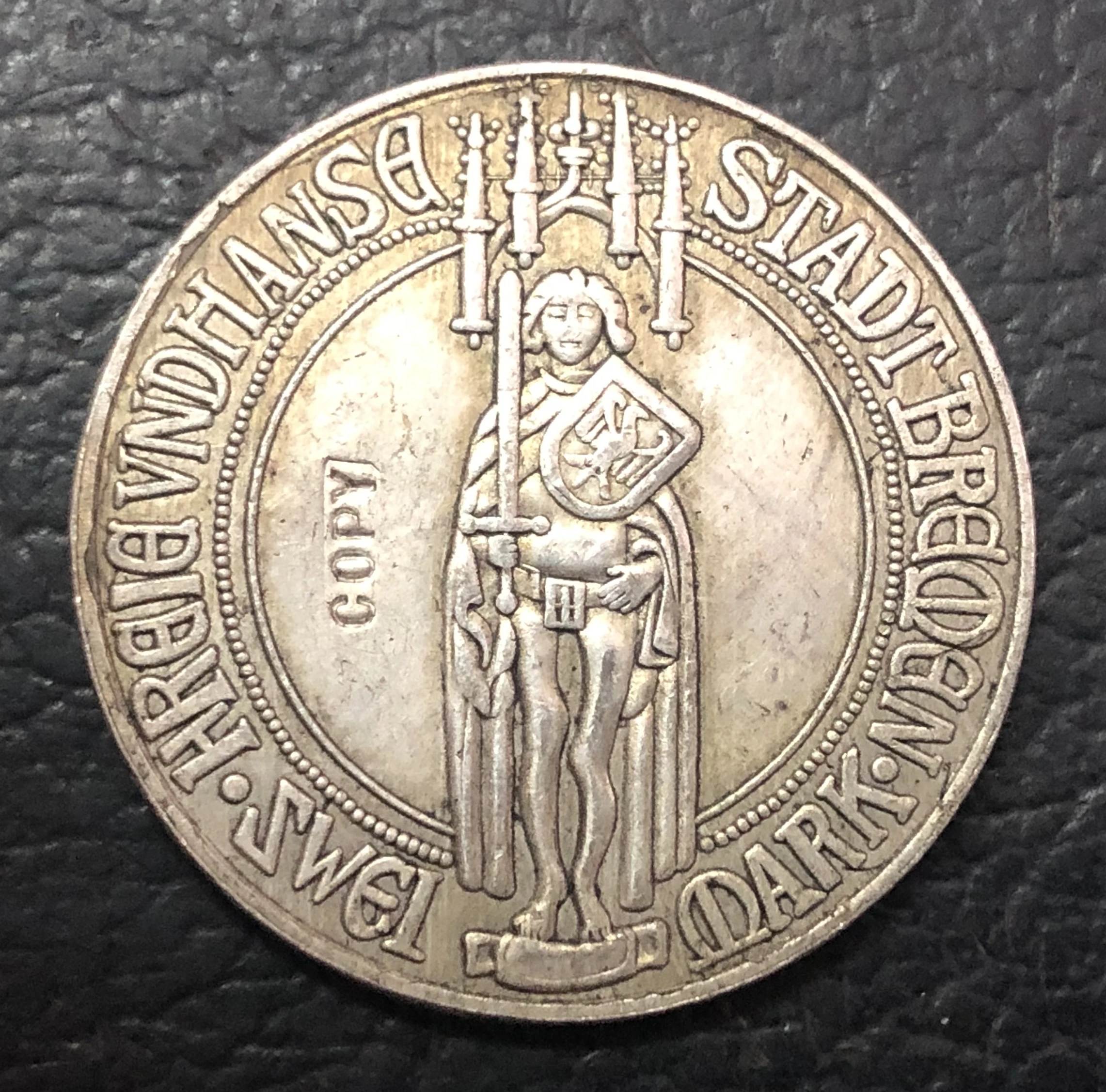 

Free Hanseatic City Bremen,2 Stamps German Silver Plated Coin Copy ( Type 1 )