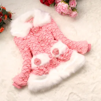 

2016 children 's clothing Europe and United States fashion imitation fur girls winter coat thicker wholesale 1012-1