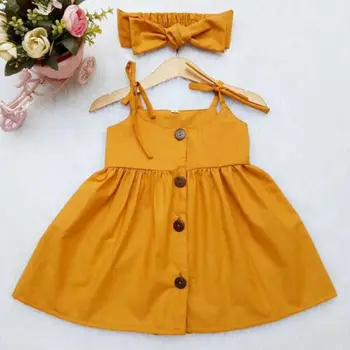 

Sleeveless Summer Girls Dress Toddler Kids Party Casual Tutu Dresses Outfit 1-6Y
