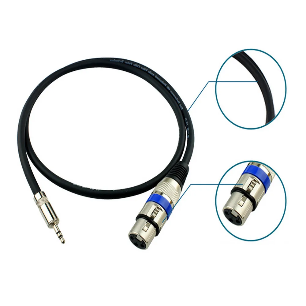 3.5mm Jake Stereo Male Plug Connector Cable to Microphone Female XLR