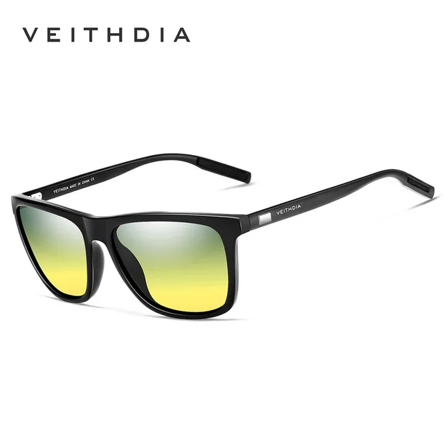 Мужские и женские солнцезащитные очки VEITHDIA, поляризованные солнцезащитные очки № 6108 из алюминия+TR90, винтажные аксессуары - Цвет линз: day night dual
