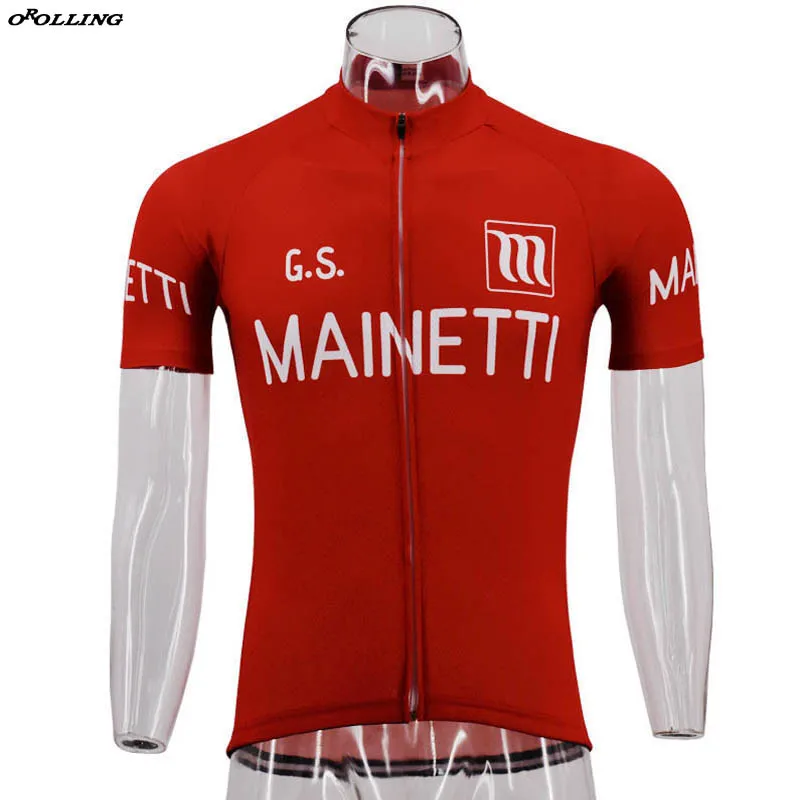 New Red Retro Team Pro Cycling Jersey Customized Road Mountain Race
