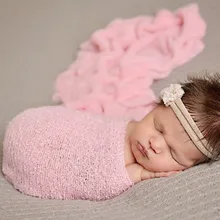 10 шт./партия 40*150 см Детские эластичные пеленки для новорожденных для фотографии реквизит крючком детское хлопчатобумажное одеяльце acessorios стрельба 20 цветов