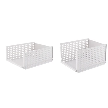 

New Foldable Plastic Stackable Storage Basket Makeup Organizer Houseohld Table Top Sundries Organizer Basket