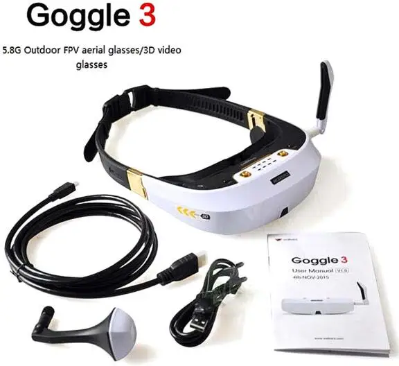 Walkera FPV Goggle 3 5.8G 32CH 360 3D Video Glasses Goggles HDMI